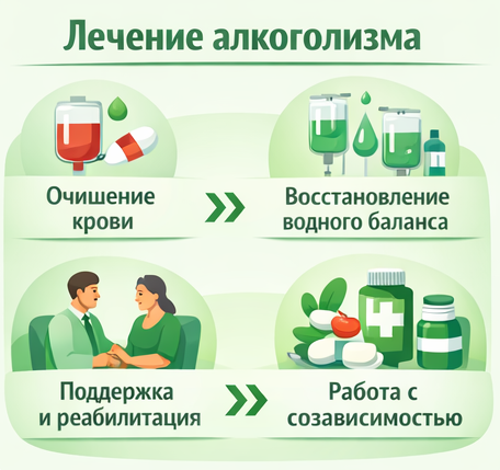 лечение алкоголизма в Венёве этапы
